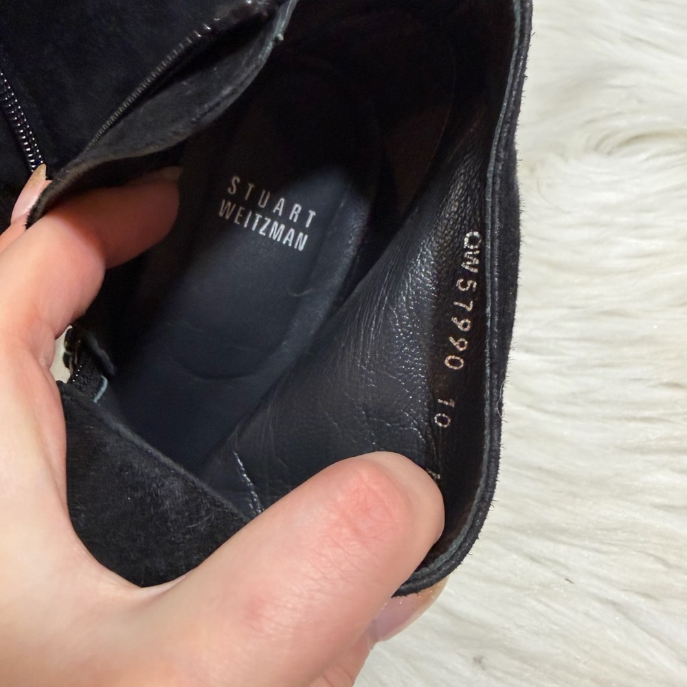Stuart Weitzman Fur Black Heeled Boots - Picture 8 of 8